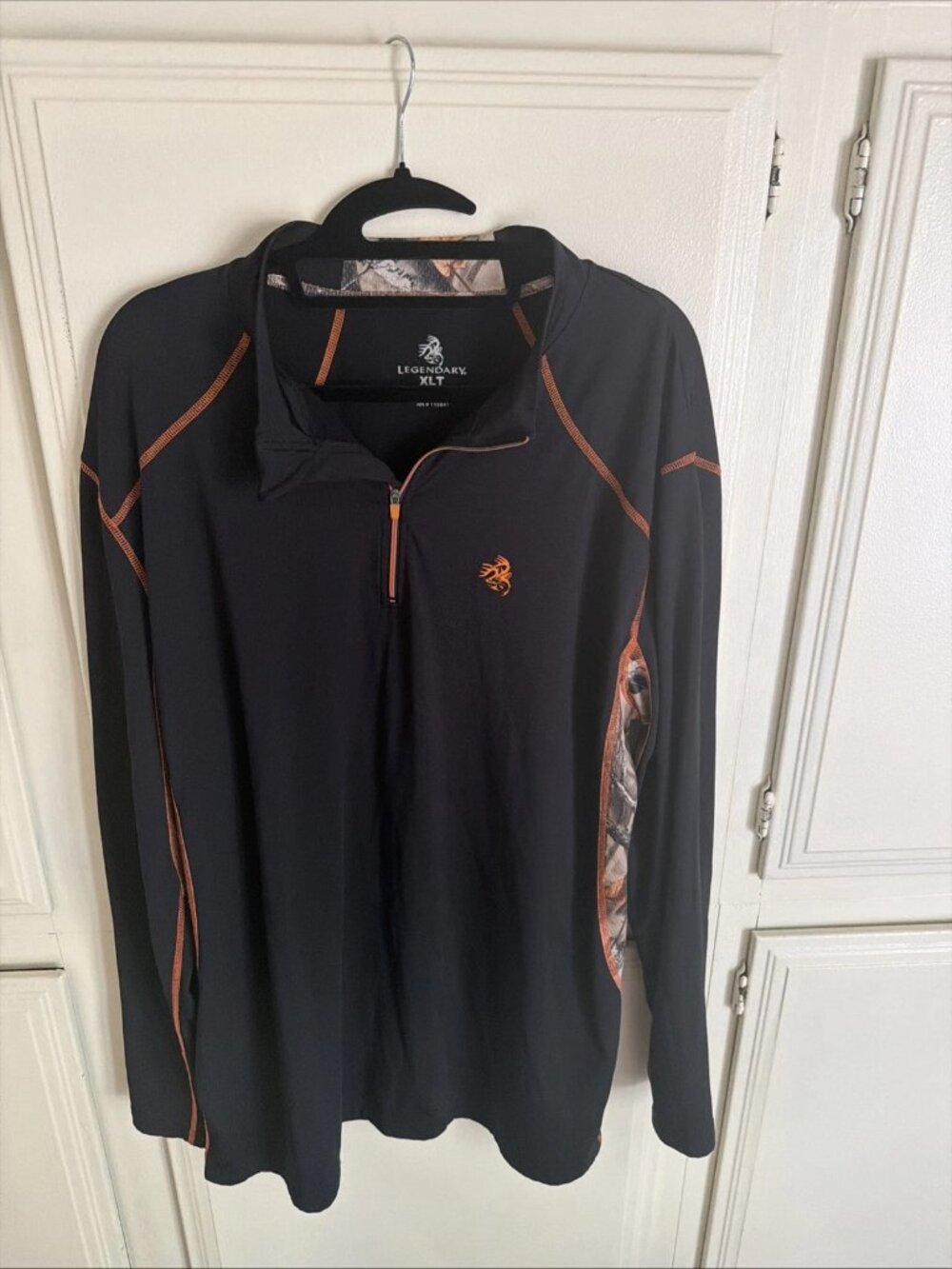 LEGENDARY WHITETAILS Endurance 1/4 Zip Pullover Black Camo Hunting Men’s XLT